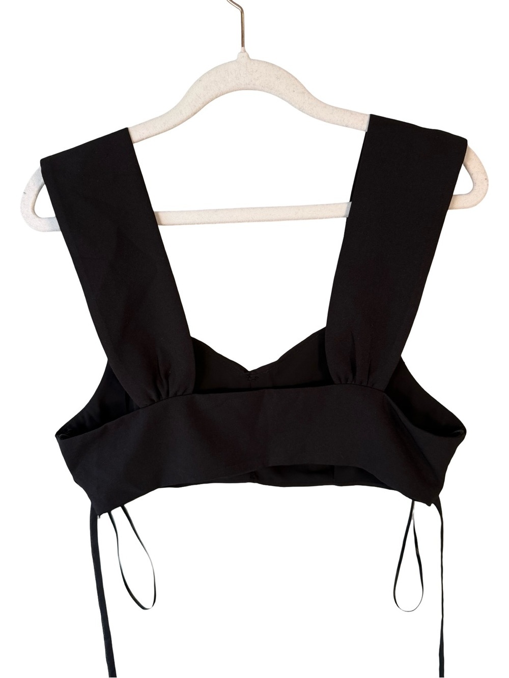 Zara Black Cropped Rhinestone Button-Front Tank Size M Y2K Party Clubwear - Picture 3 of 8
